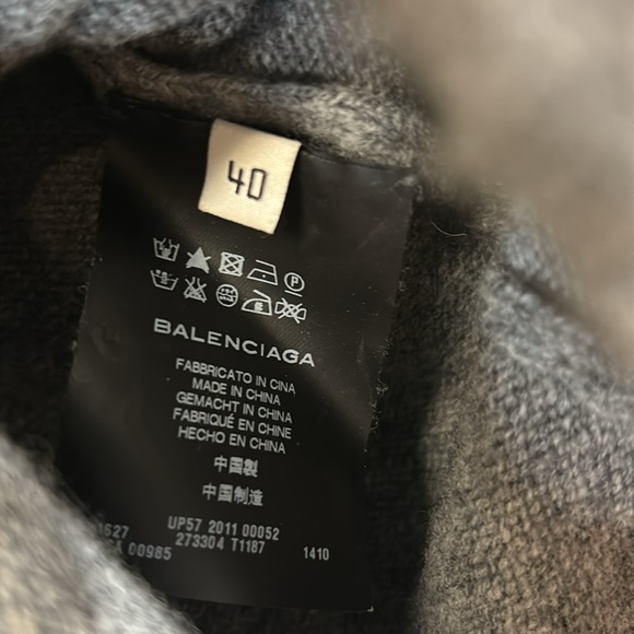 Balenciaga Wool Mini turtleneck cowl Neck Dress Gray - Picture 5 of 9
